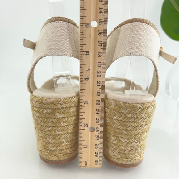 Stuart Weitzman Mirela II Women's Size 9 B Canvas Espadrille Wedge Sandals Ivory - Picture 8 of 15